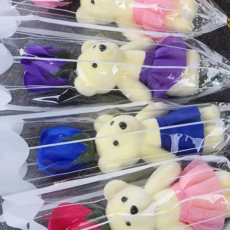Bouquet de Roses avec Ourson – Cadeau Romantique et Original