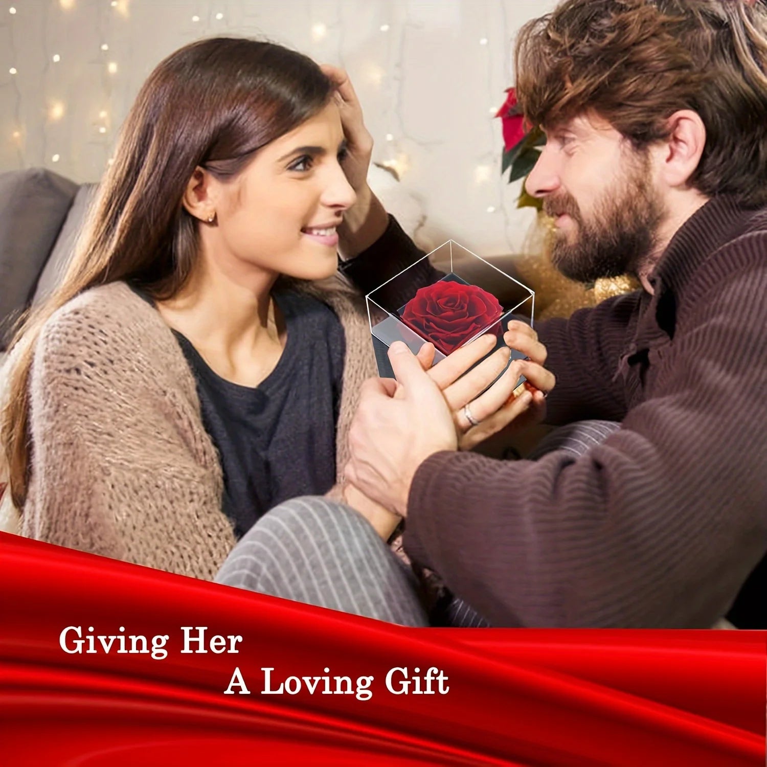 Coffret Rose Éternelle avec Collier Cœur Infini – Cadeau Romantique