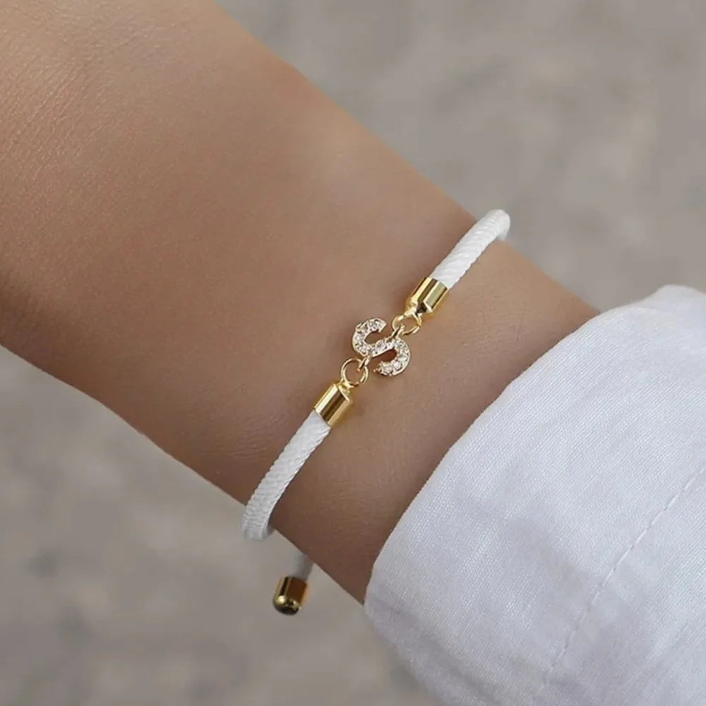 Bracelet Chaîne Lettre Initiale avec Cœur – Bijou Femme