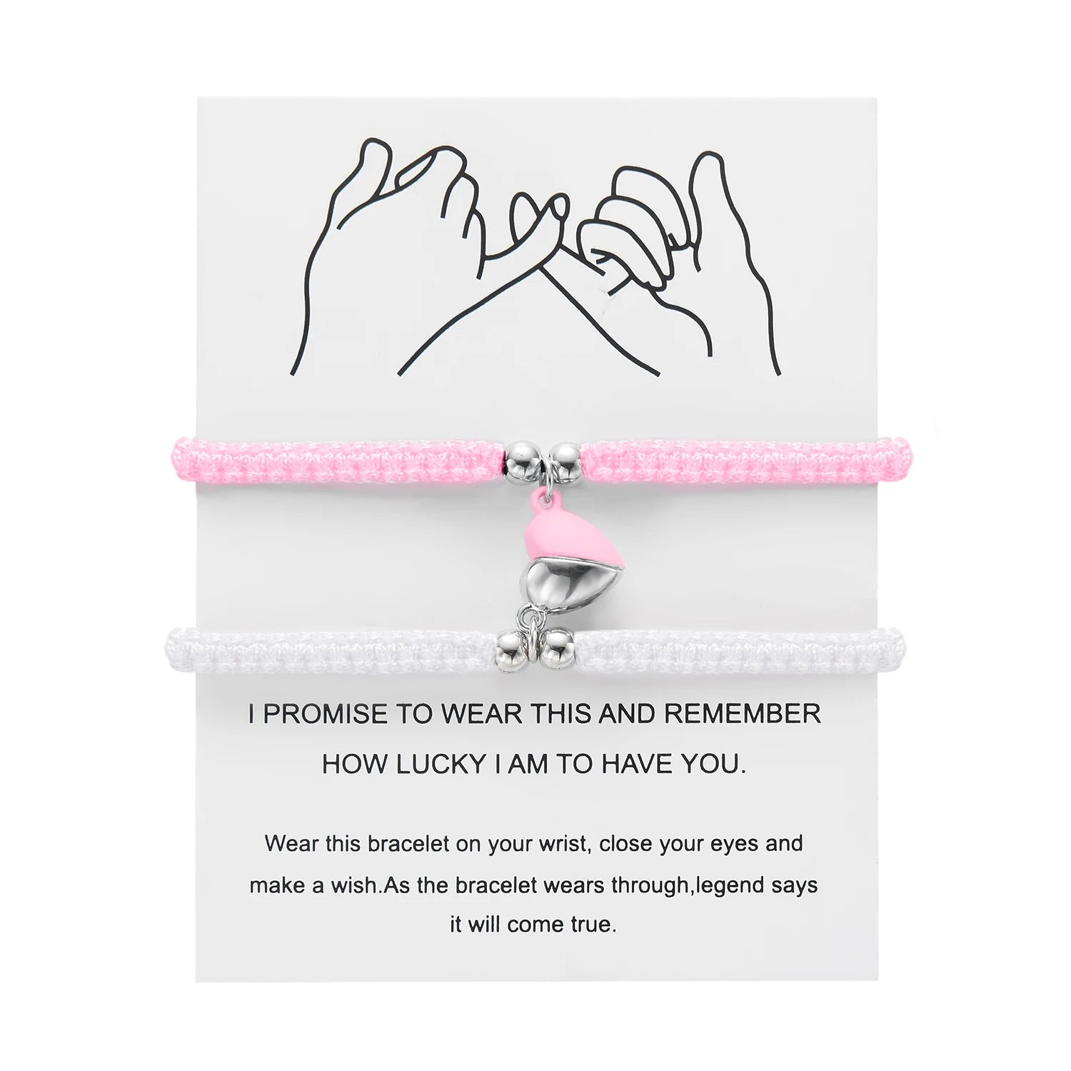 Bracelets Couple Cœur Magnétique Faits Main – Bijoux Ajustables Amour & Amitié | Saint-Valentin