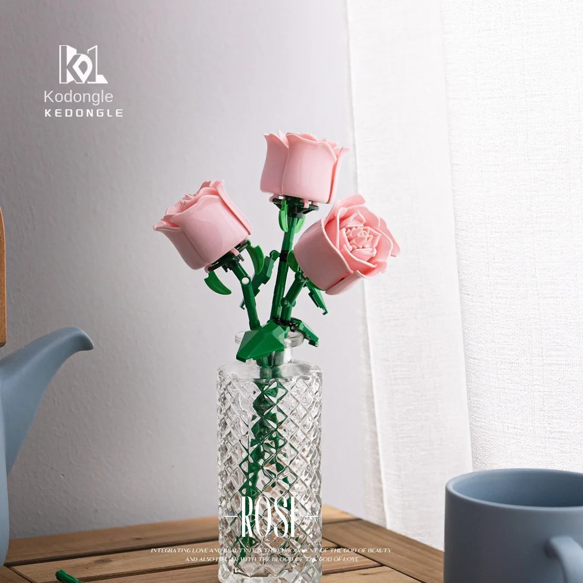 Bouquet de Roses Éternelles à Construire – Puzzle en Blocs – Cadeau Créatif Saint-Valentin