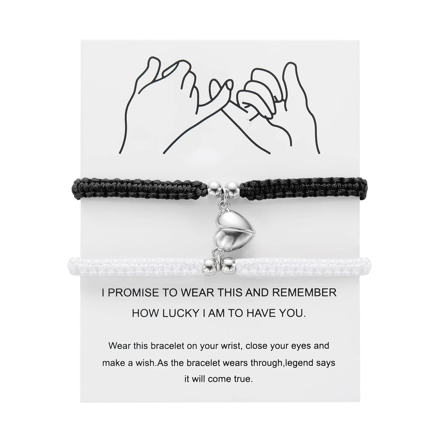 Bracelets Couple Cœur Magnétique Faits Main – Bijoux Ajustables Amour & Amitié | Saint-Valentin