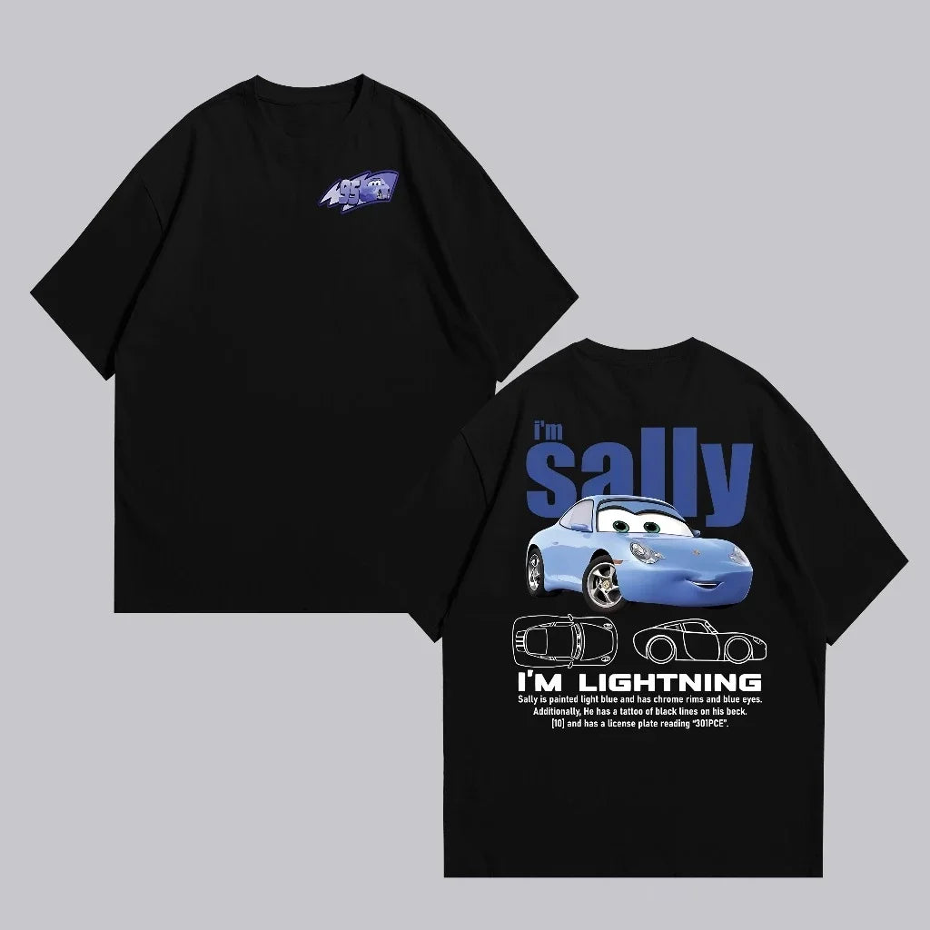 T-shirts Couple Cars – Lightning McQueen & Sally – Coton Été Mixte | Cadeau Saint-Valentin