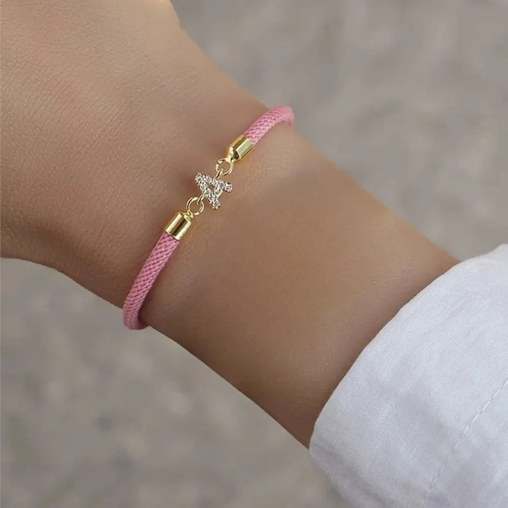 Bracelet Chaîne Lettre Initiale avec Cœur – Bijou Femme