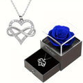 Coffret Rose Éternelle avec Collier Cœur Infini – Cadeau Romantique