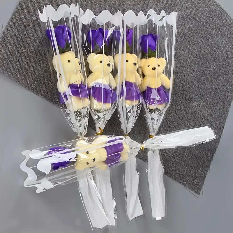 Bouquet de Roses avec Ourson – Cadeau Romantique et Original