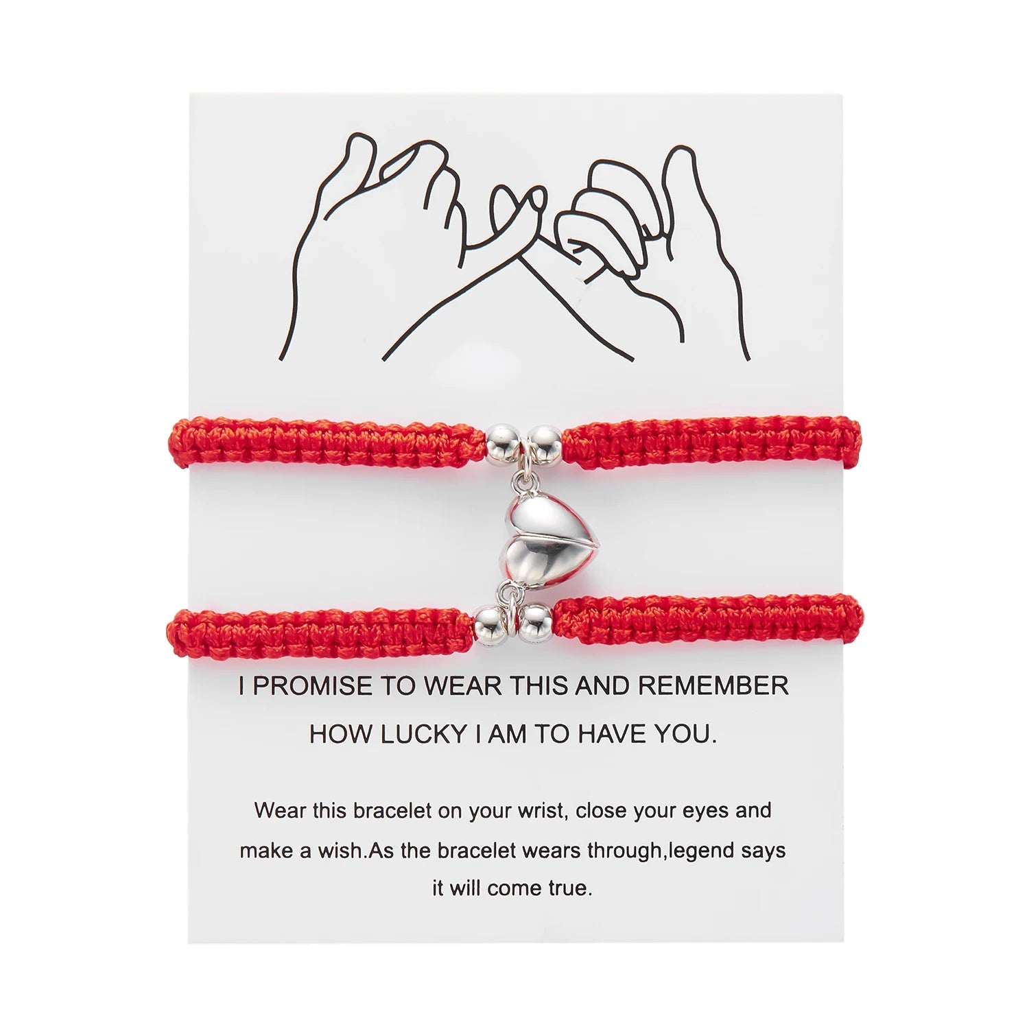 Bracelets Couple Cœur Magnétique Faits Main – Bijoux Ajustables Amour & Amitié | Saint-Valentin