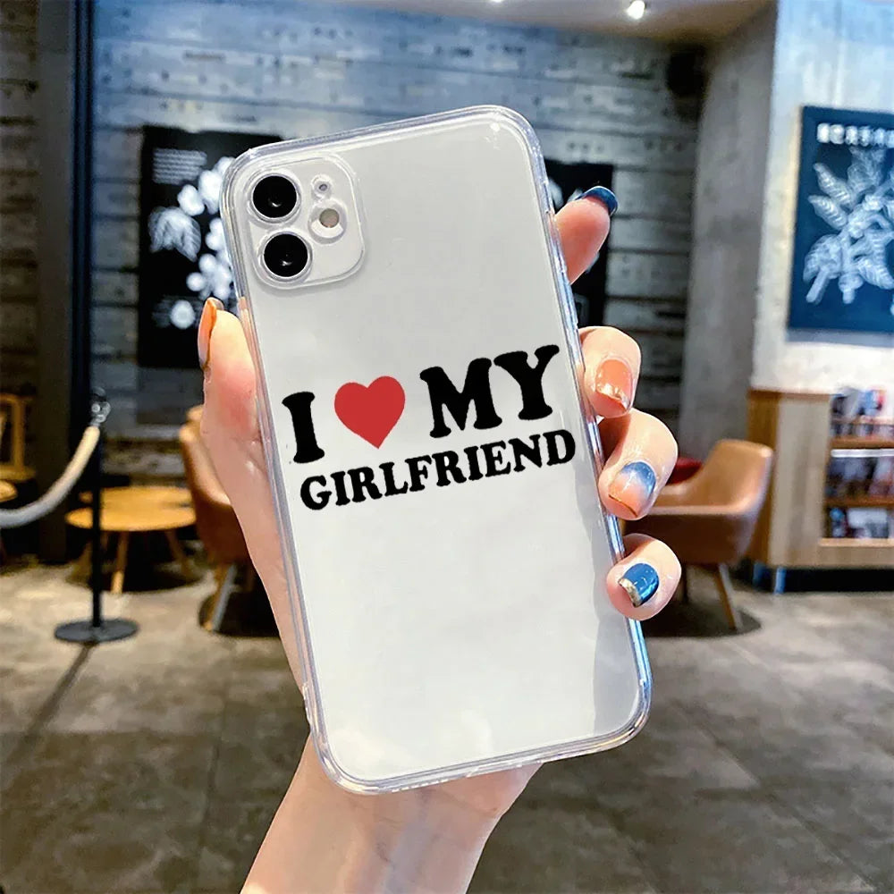 Coque Téléphone Couple « I Love My Boyfriend / Girlfriend » – Coque Personnalisée pour iPhone