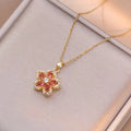 Collier Fleur Rose Rotatif – Cadeau Saint-Valentin Romantique et Anti-Stress pour Femme