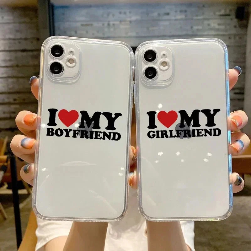 Coque Téléphone Couple « I Love My Boyfriend / Girlfriend » – Coque Personnalisée pour iPhone