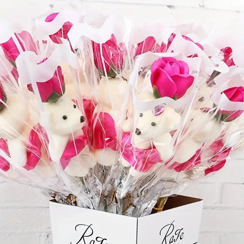 Bouquet de Roses avec Ourson – Cadeau Romantique et Original