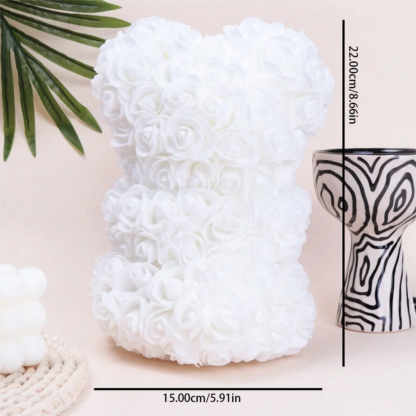 Ours en Roses de Mousse avec Bouquet – Cadeau Saint-Valentin Romantique & Inoubliable