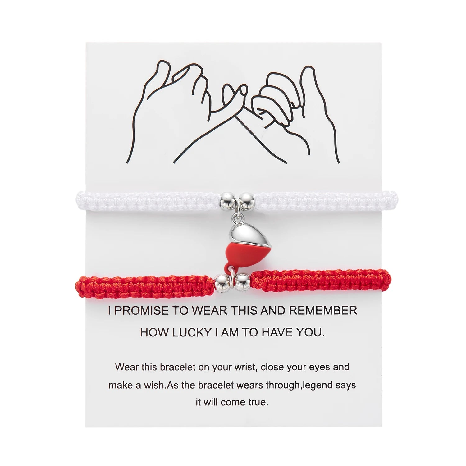 Bracelets Couple Cœur Magnétique Faits Main – Bijoux Ajustables Amour & Amitié | Saint-Valentin