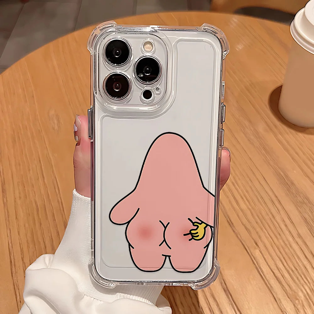 Coque Téléphone Bob l’Éponge Couple – Coque Transparente Antichoc pour iPhone