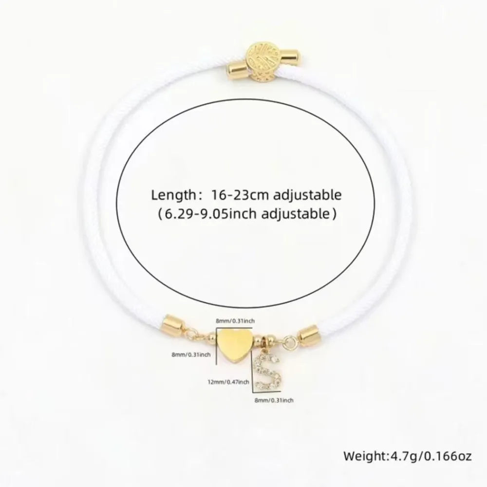 Bracelet Chaîne Lettre Initiale avec Cœur – Bijou Femme