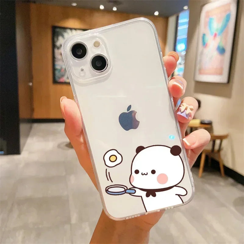 Coque Téléphone Couple Oursons – Coque Transparente Amoureux pour iPhone