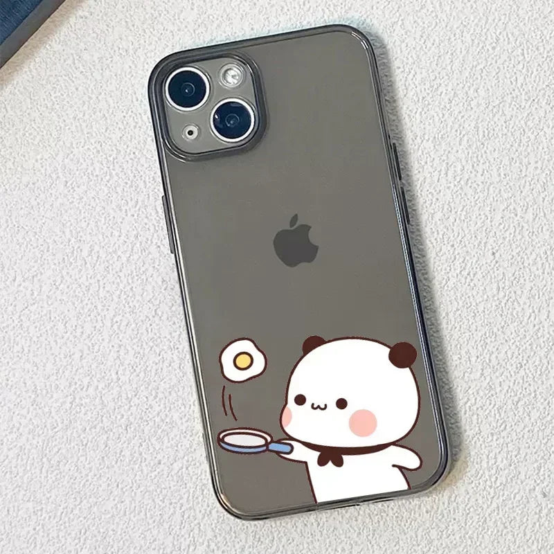 Coque Téléphone Couple Oursons – Coque Transparente Amoureux pour iPhone