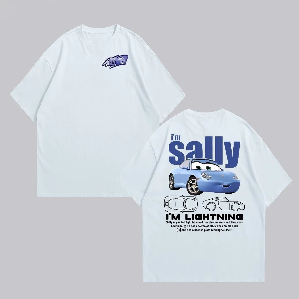 T-shirts Couple Cars – Lightning McQueen & Sally – Coton Été Mixte | Cadeau Saint-Valentin