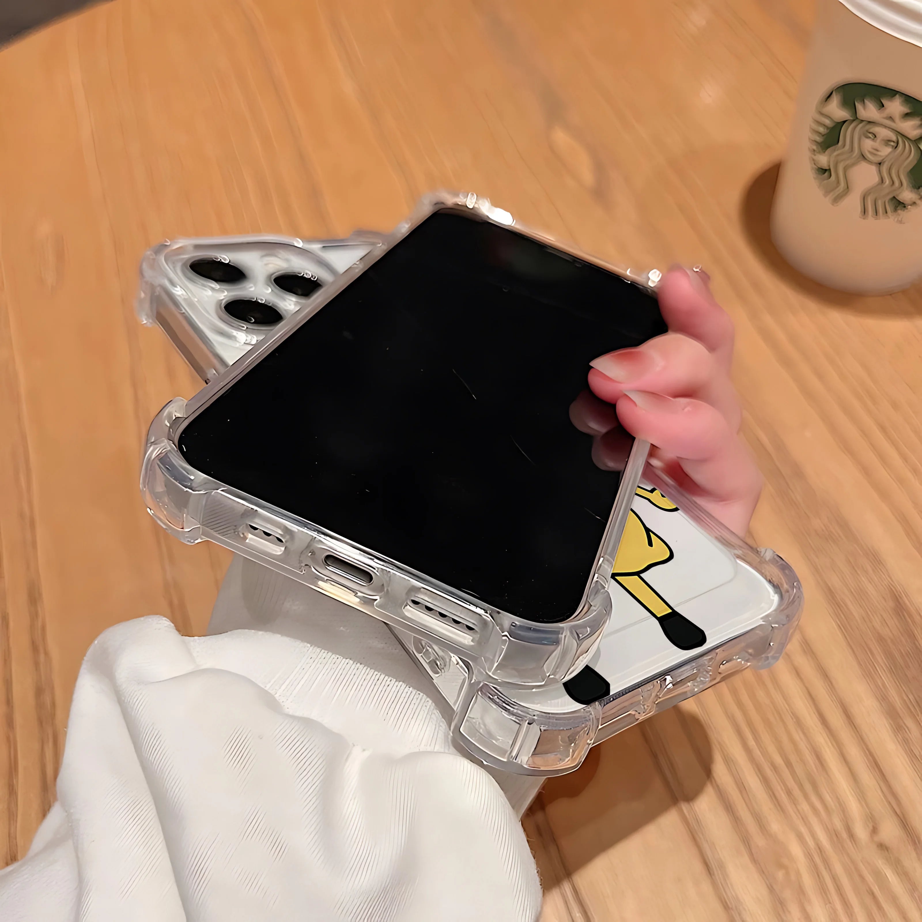 Coque Téléphone Bob l’Éponge Couple – Coque Transparente Antichoc pour iPhone