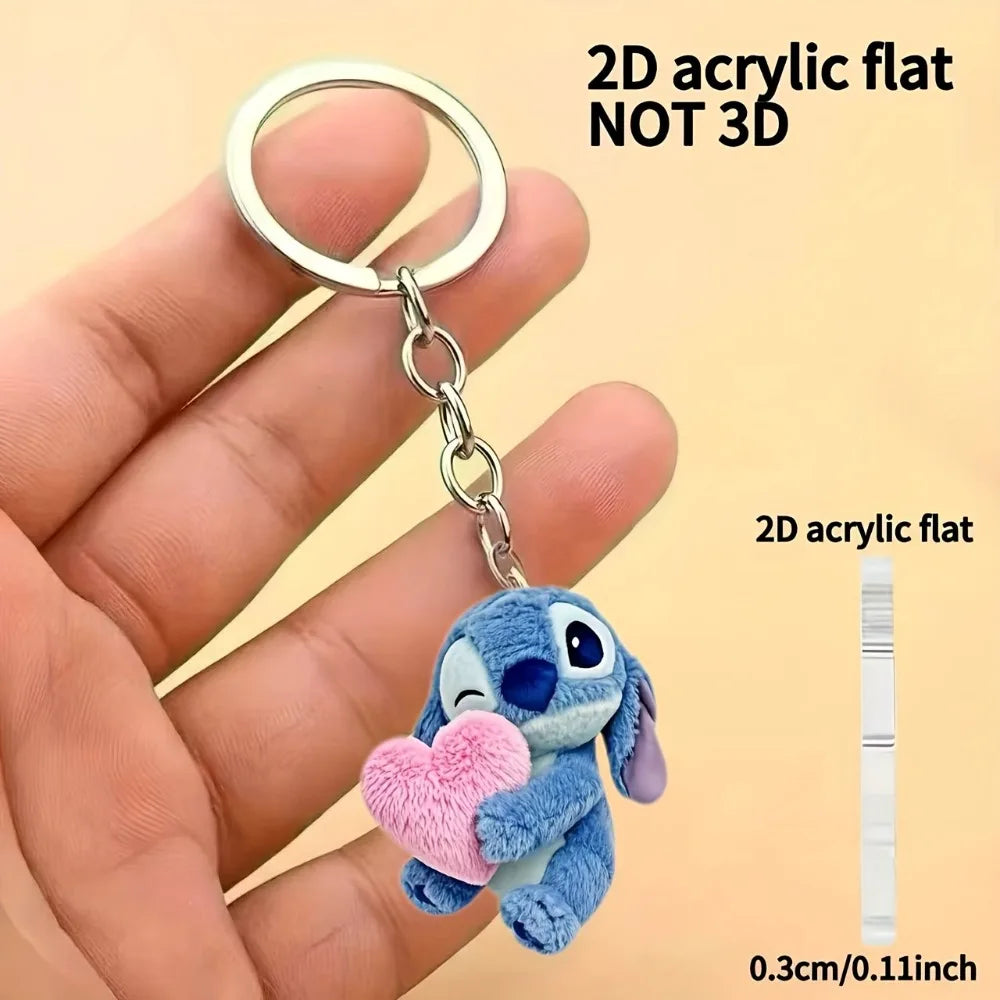 Porte-Clés Cœur Stitch Disney – Ornement Acrylique Officiel – Cadeau Saint-Valentin