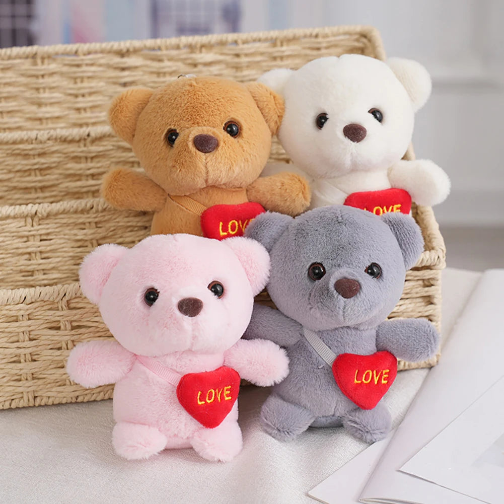 Porte-Clés Peluche Ourson Cœur – Cadeau Saint-Valentin pour Enfants et Amoureux
