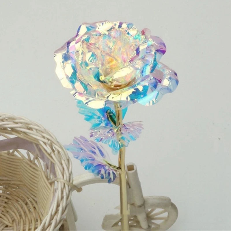Rose Éternelle Artificielle sous Cloche en Verre avec Lumière LED