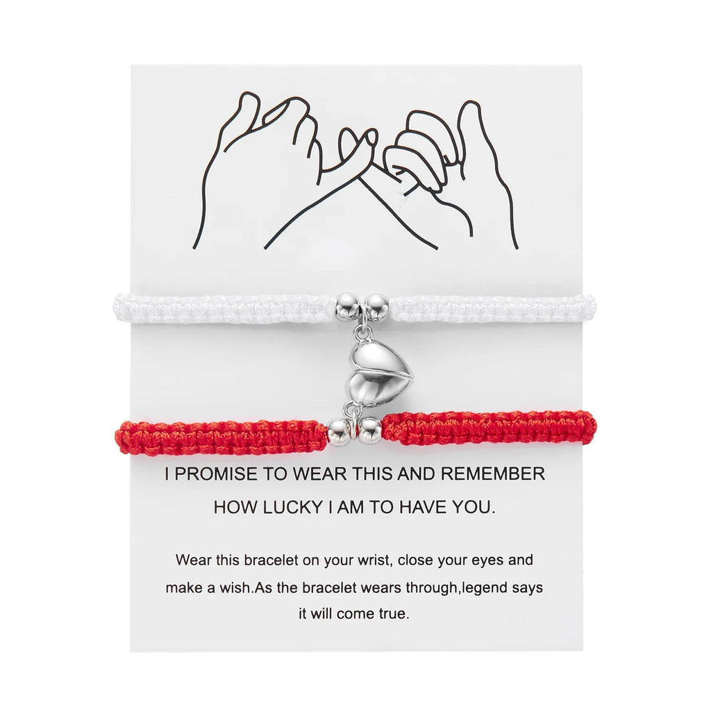 Bracelets Couple Cœur Magnétique Faits Main – Bijoux Ajustables Amour & Amitié | Saint-Valentin