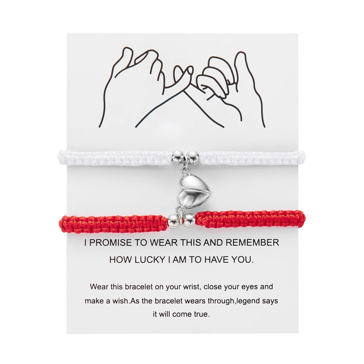 Bracelets Couple Cœur Magnétique Faits Main – Bijoux Ajustables Amour & Amitié | Saint-Valentin