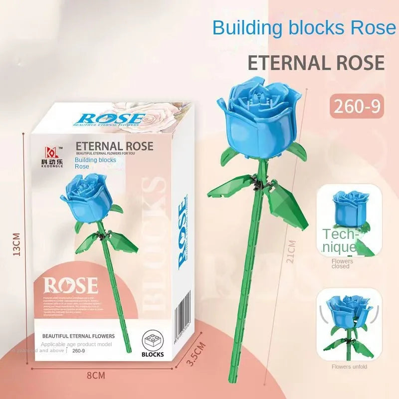 Bouquet de Roses Éternelles à Construire – Puzzle en Blocs – Cadeau Créatif Saint-Valentin